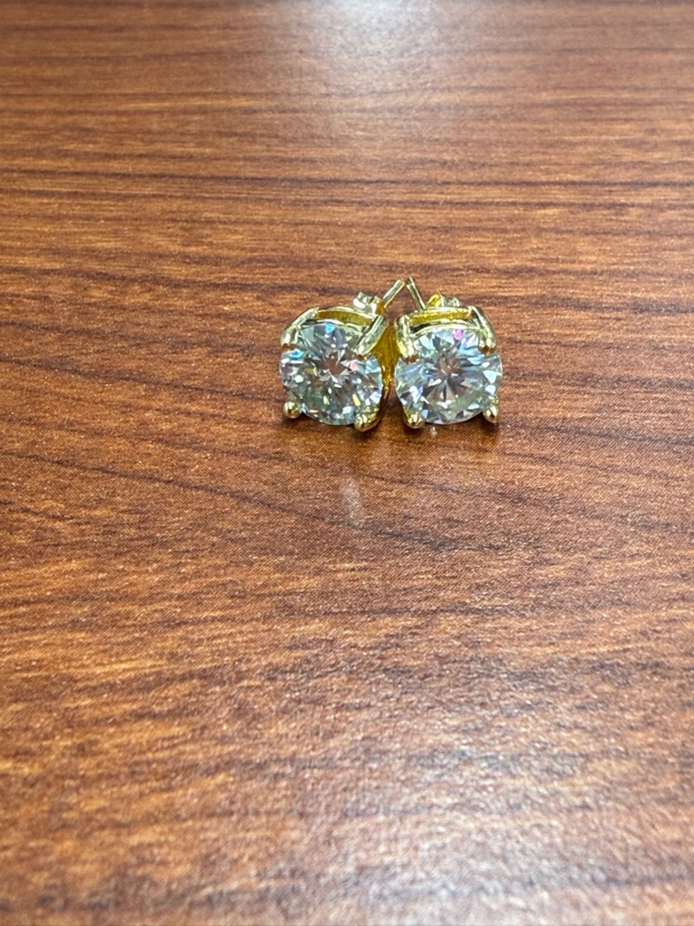 Blue Moissanite 2.4ct Round Stud Earrings - Classic Sparkle - Picture 5 of 6